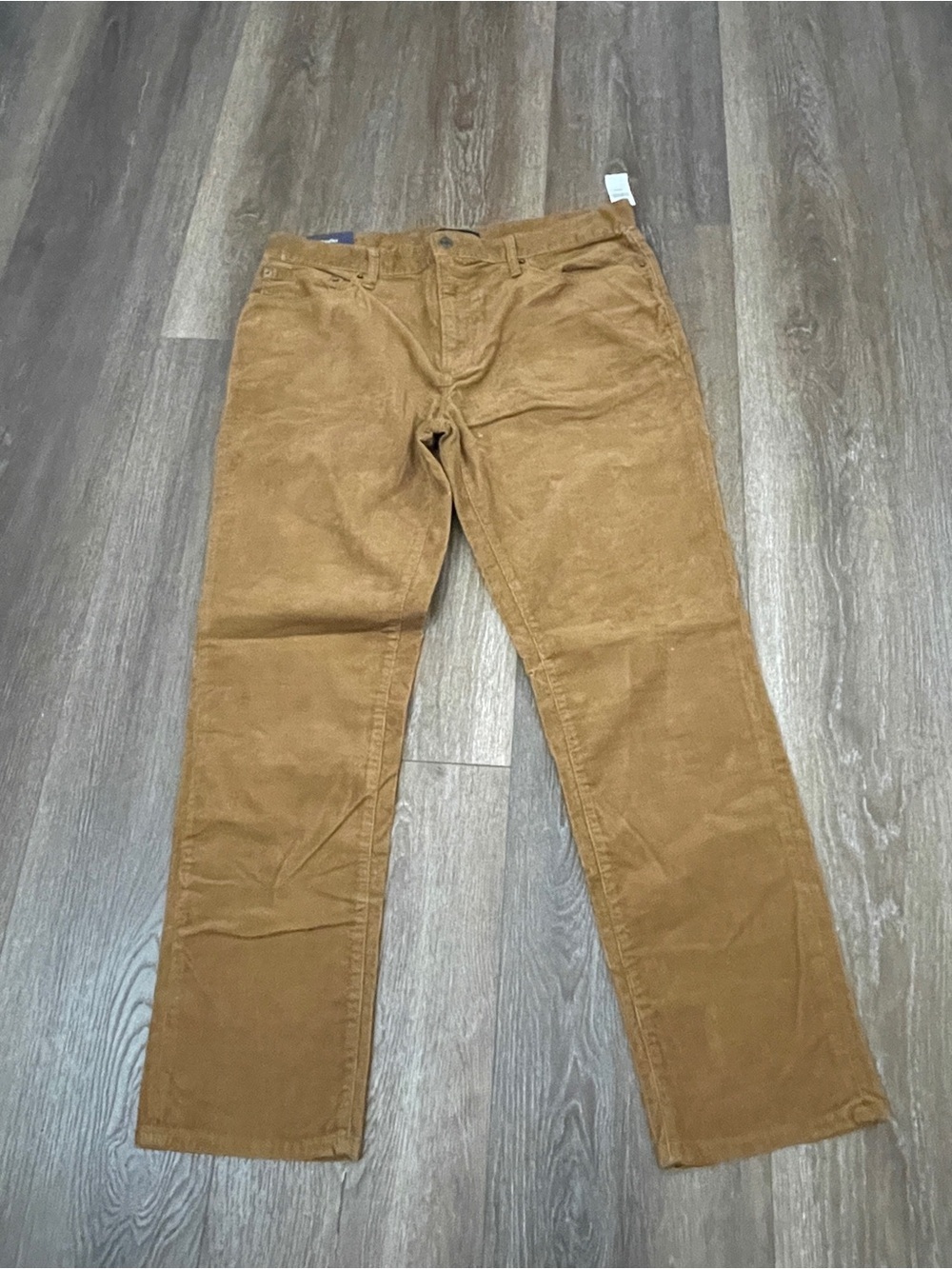 NWT Gap Flex Men's Corduroy Slim Leg High Rise  Pants in Brown 36x30